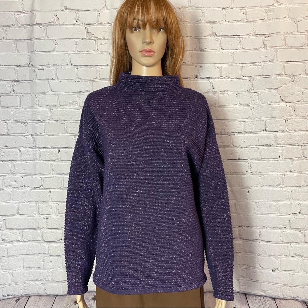 NWT New Tahari Viscose Blend Purple Sweater Size M